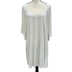 URBAN OUTFITTERS LUX HEATHERED OATMEAL/BEIGE COVER UP LOOSE FIT BATWING DRESS
